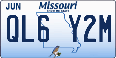 MO license plate QL6Y2M