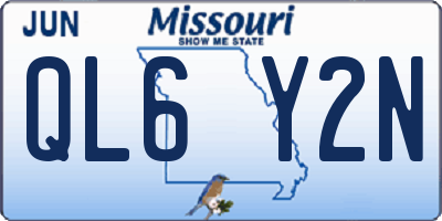 MO license plate QL6Y2N