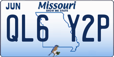 MO license plate QL6Y2P