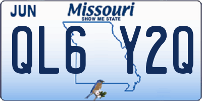 MO license plate QL6Y2Q
