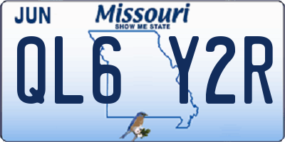 MO license plate QL6Y2R