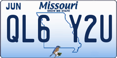 MO license plate QL6Y2U