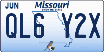 MO license plate QL6Y2X
