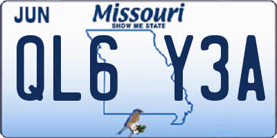 MO license plate QL6Y3A