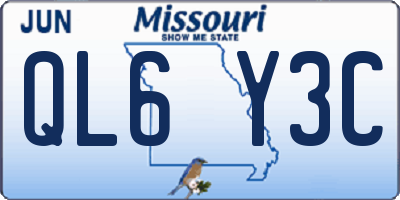 MO license plate QL6Y3C
