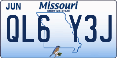 MO license plate QL6Y3J