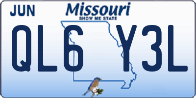 MO license plate QL6Y3L