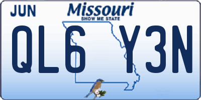 MO license plate QL6Y3N
