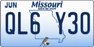 MO license plate QL6Y3O