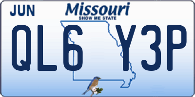 MO license plate QL6Y3P