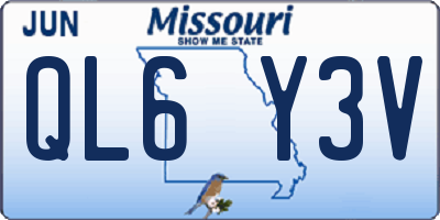 MO license plate QL6Y3V