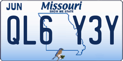MO license plate QL6Y3Y