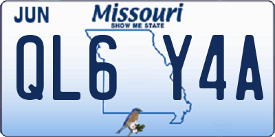 MO license plate QL6Y4A