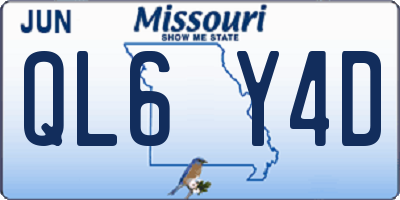 MO license plate QL6Y4D