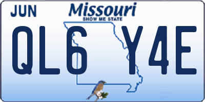 MO license plate QL6Y4E