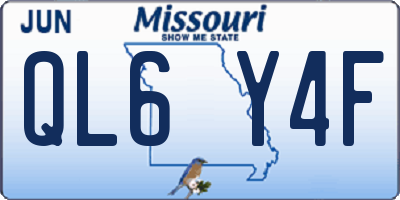 MO license plate QL6Y4F