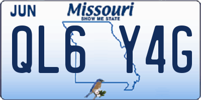 MO license plate QL6Y4G