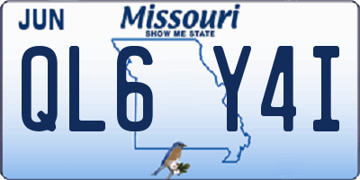 MO license plate QL6Y4I
