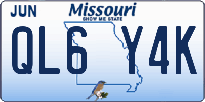 MO license plate QL6Y4K