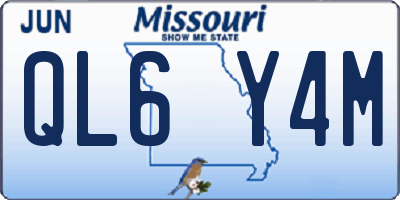 MO license plate QL6Y4M