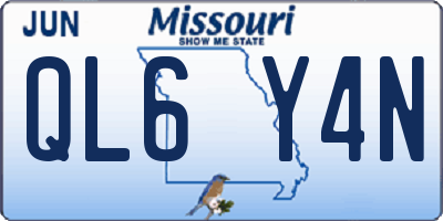 MO license plate QL6Y4N