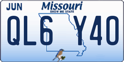 MO license plate QL6Y4O