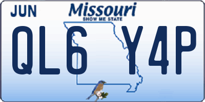 MO license plate QL6Y4P