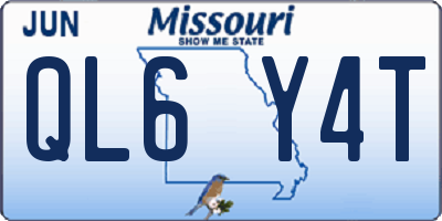 MO license plate QL6Y4T