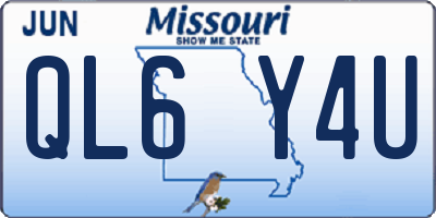 MO license plate QL6Y4U