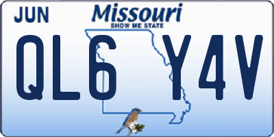 MO license plate QL6Y4V