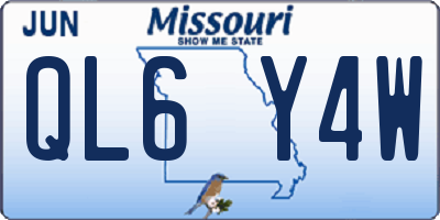 MO license plate QL6Y4W