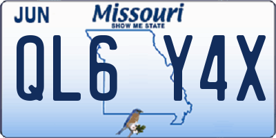 MO license plate QL6Y4X