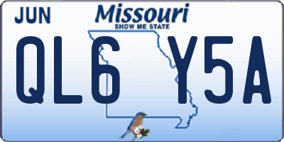 MO license plate QL6Y5A