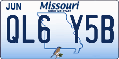 MO license plate QL6Y5B