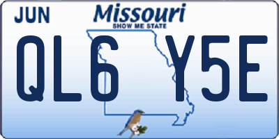 MO license plate QL6Y5E