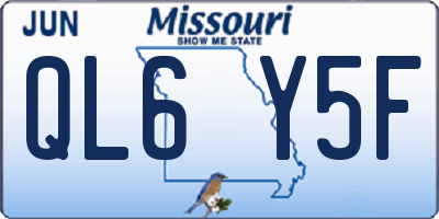 MO license plate QL6Y5F