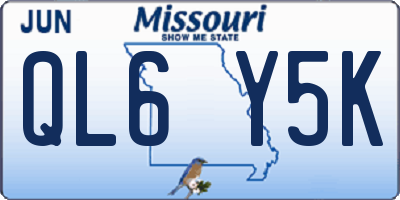 MO license plate QL6Y5K