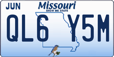 MO license plate QL6Y5M