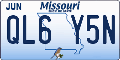 MO license plate QL6Y5N