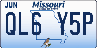 MO license plate QL6Y5P