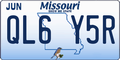 MO license plate QL6Y5R