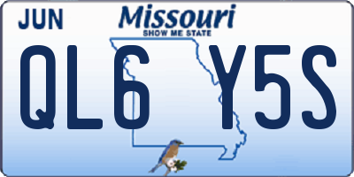 MO license plate QL6Y5S