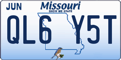 MO license plate QL6Y5T