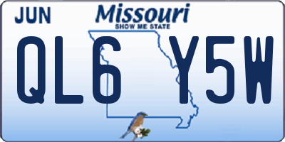 MO license plate QL6Y5W