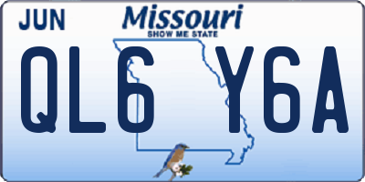 MO license plate QL6Y6A