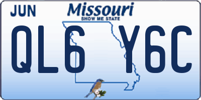 MO license plate QL6Y6C