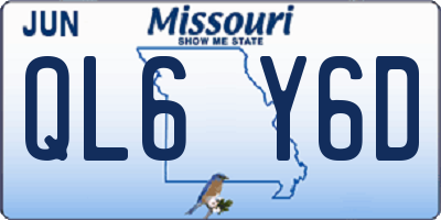 MO license plate QL6Y6D