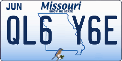 MO license plate QL6Y6E