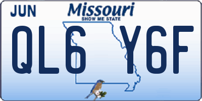 MO license plate QL6Y6F