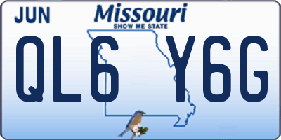 MO license plate QL6Y6G